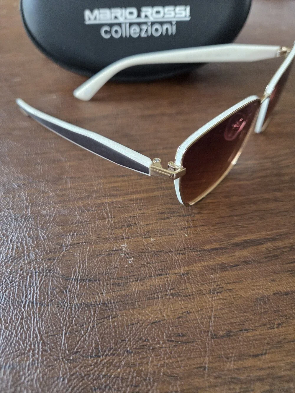 Mario Rossi Collezioni Women’s Sunglasses MS 02-21431 Gold White 59-14-144 &Case